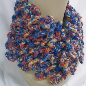 Handmade Dragonscale Cowl Mermaid Crochet Scarf Crocodile Stitch Colorful New
